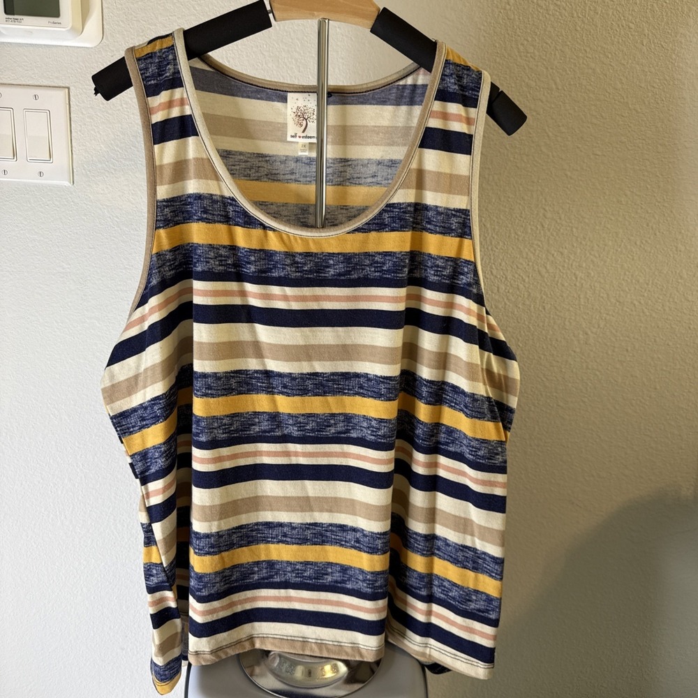 Self Esteem‎ Woman's Sleeveless Top Striped Size 2XL